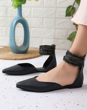 Shein Braided Ankle Strap Zipped Mules Style Sandals-picture-16
