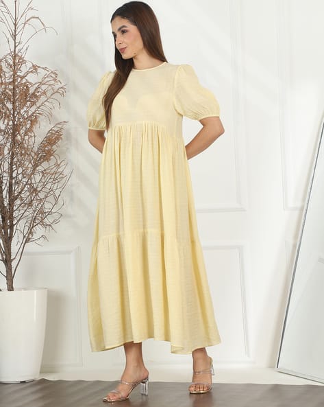 shein yellow dresses Women's Fashion V-Neck Long Sleeve Elegant Butter Solid C | Dress Womens Pale Yellow Short Sleeve Mock Neck Cutout Side Tie Dress Auralis Plus Size Women Embroidered