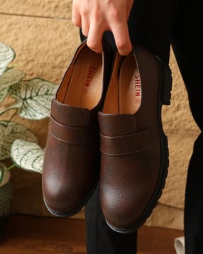 Shein Men Slip On Penny Strap Detail Heeled Loafers-picture-41
