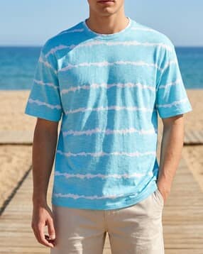 Shein Medium Length Short Sleeve Tie & Dye Crew Tshirt-picture-39