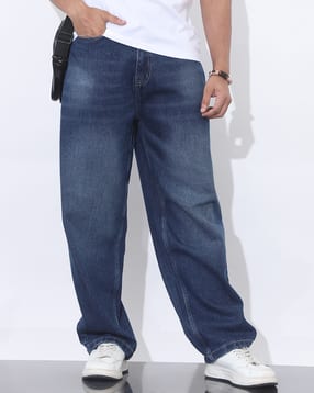 Shein Full Length Fly With Button Closure Mid Wash Jeans-picture-21