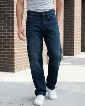 Shein Full Length Fly With Button Closure Mid Wash Jeans-picture-10