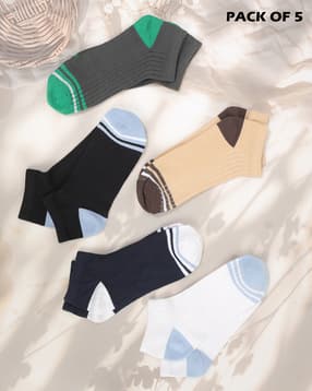Shein Combo Of 5 Colour-Block Everyday Ankle Socks-picture-28