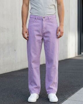 Shein Shein Men Fly With Button Closure Clean Wash Panelled Jeans