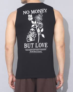 Shein Shein Men Sleeveless Graphic Back Print Crew Tshirt