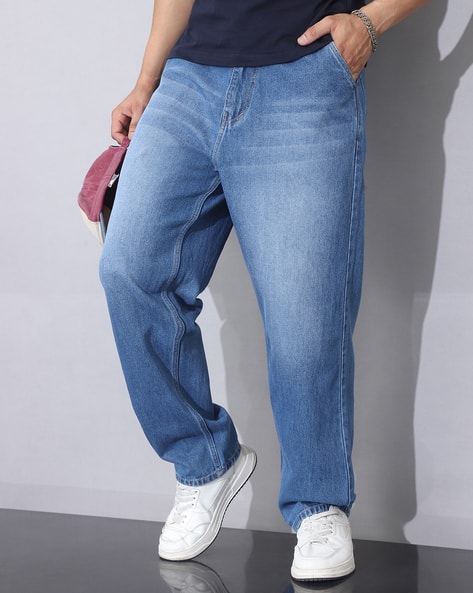 Shein Men Panelled Mid Wash Jeans - Image 1