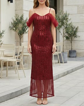 red bodycon dress india Elegant Bodycon Dress With Shrug In Cherry Red