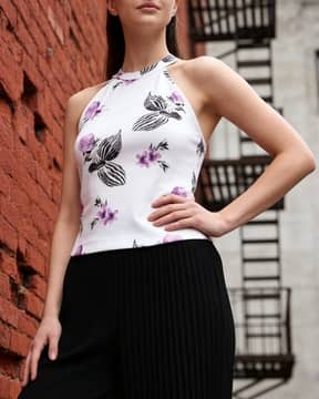 Shein Shein Women Sleeveless Floral Print Short Top