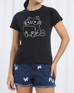 Shein Short Sleeve Graphic Chest Print Crew Tshirt-picture-12