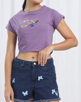 Shein Short Sleeve Graphic Chest Print Crew Tshirt-picture-27