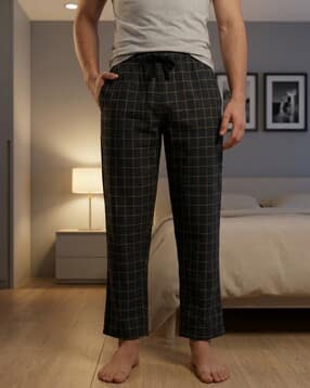 Shein Elasticated Drawstring Waist Checked Pyjama-image-7