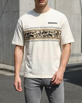 Shein Shein Men Short Sleeve Graphic Chest Print Crew Tshirt