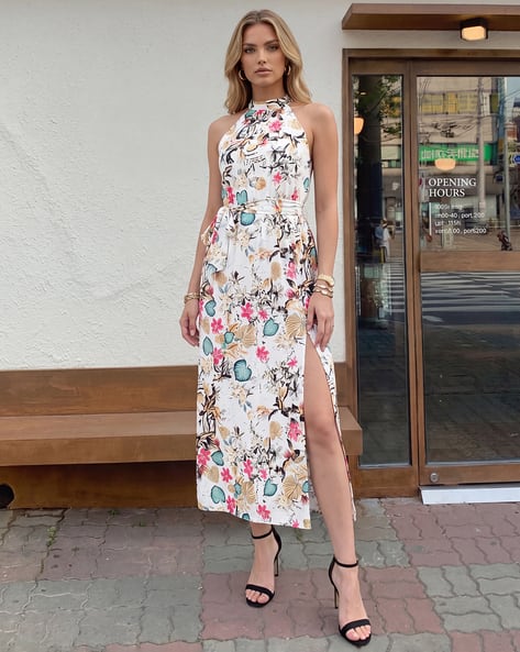 Buy Shein Shein Halter Neck Waist Tie-U... Online | Ajio.com