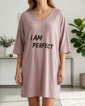Shein Extended Sleeves Typographic Print Nightshirt-picture-15