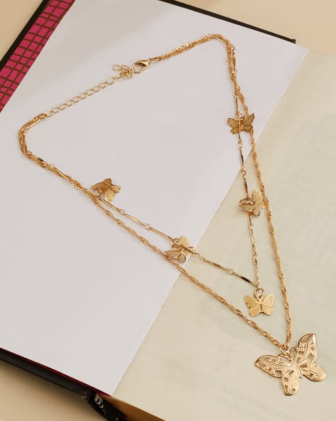 Shein Women Butterfly Charm Multistrand Chain