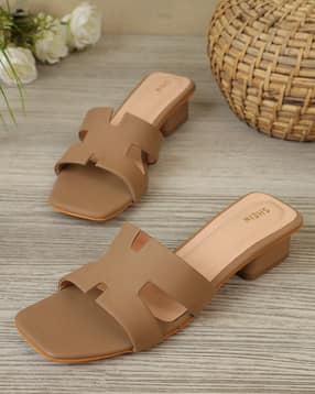 Shein Women Cut-Out Strap Open Toe Block Heel Sandals-image-7