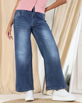 Shein Full Length Fly With Button Closure Mid Wash Jeans-picture-27