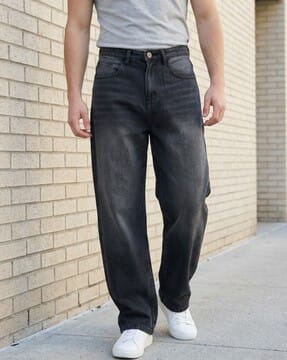 Shein Shein Men Full Length Fly with Button Closure Mid Wash Jeans