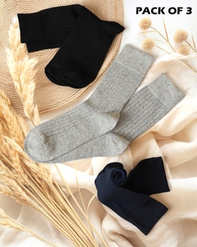 Shein Combo of 3 Striped Calf Length Everyday Socks-picture-53