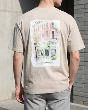 Shein Shein Men Short Sleeve Graphic Back Print Crew Tshirt