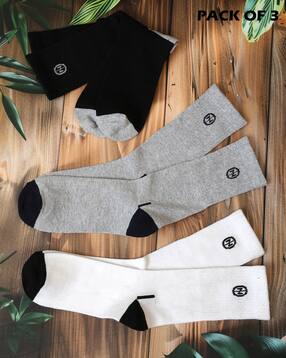 Shein Combo of 3 Contrast Detail Calf Length Everyday Socks-picture-27