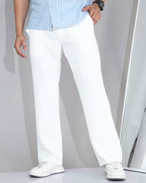 Shein Shein Men Work Semi-Elasticated Waist Buckle Detail Pants