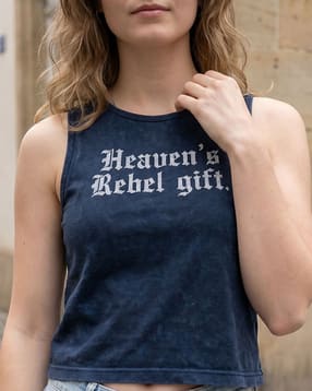 Shein Sleeveless Typographic Chest Print Short Tshirt-picture-27