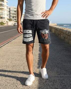 Shein Elasticated Drawstring Waist Graphic Print Shorts-picture-25