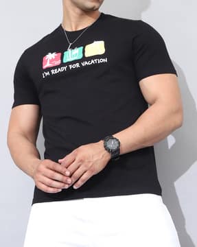 Shein Shein Men Short Sleeve Graphic Chest Print Crew Tshirt