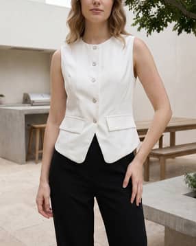 Shein Sleeveless Button Closure Waistcoat Style Top-picture-47