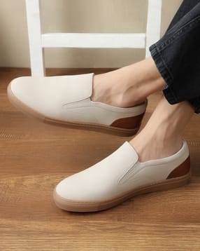 Shein Men Slip-On Almond Toe Contrast Panelled Loafers-image-38