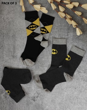 Shein Men Combo Of 3 Batman Print Everyday Socks-picture-24