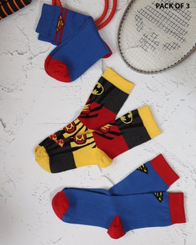 Shein Men Combo Of 3 DC Comics Print Everyday Socks-picture-12