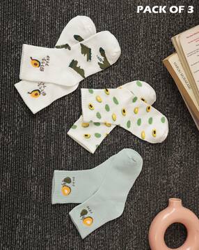Shein Women Combo of 3 Graphic Print Ankle Length Socks-picture-15