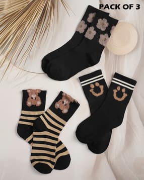 Shein Women Combo of 3 Graphic Print Everyday Socks-picture-20