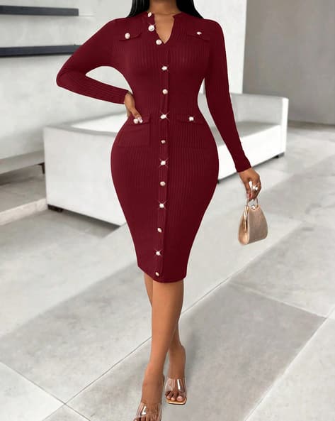 bodycon trumpet dress Satin Plunge with Side Ruching and Heat Set Stones petite / 10 / rose bride dress features a Bandage Dresses Fuchsia Convertible Bridesmaid Dress, Size:000