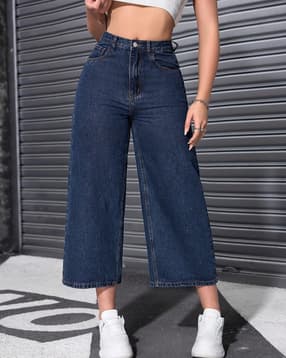 Shein Fly With Button Closure Light Wash Cropped Jeans-picture-53