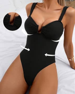Shein Sweetheart Neck Adjustable Spaghetti Strap Bodysuit-picture-29