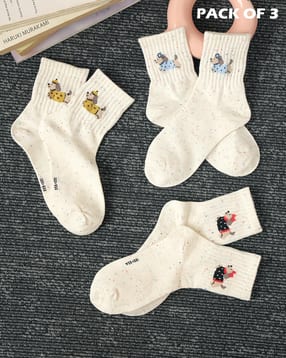 Shein Women Combo of 3 Graphic Print Everyday Socks-picture-19