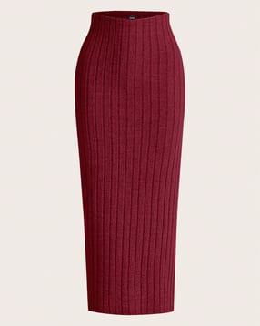 Shein Flexi Waist Ribbed Maxi Pencil Skirt-picture-50