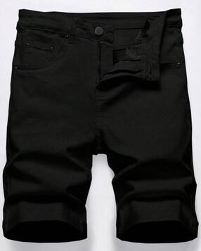 Shein Low Rise Fly With Button Closure Denim Shorts-picture-41