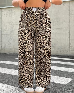 shein plus Shein Ankle Length Elasticated Waist Animal Print Pant-picture-35
