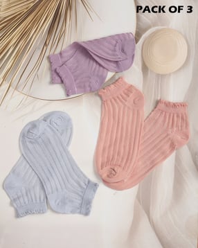 Shein Women Combo of 3 Scalloped Hem Everyday Socks-picture-23
