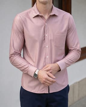 Shein Spread Collar Textured Shirt With Chest Pocket-picture-19