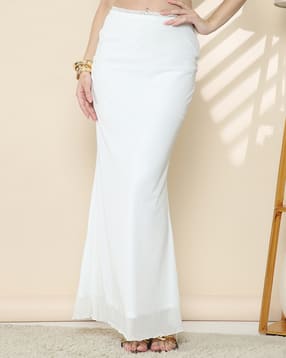 Shein Waistband Lace Trim Curled Hem Maxi Skirt-picture-39