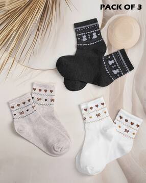 Shein Women Combo of 3 Graphic Print Everyday Socks-image-11