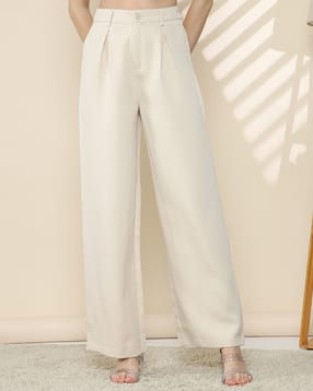 Shein Full Length Semi Elasticated Waist Pleated Pant-picture-17