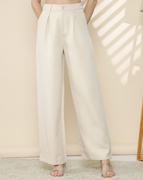 Shein Full Length Semi Elasticated Waist Pleated Pant
