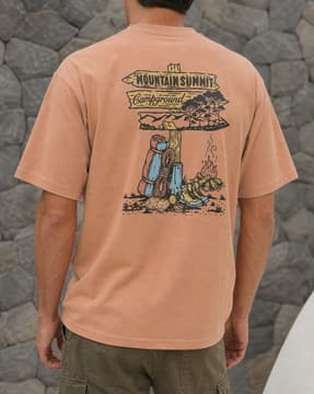 Shein Shein Men Short Sleeve Graphic Back Print Crew Tshirt