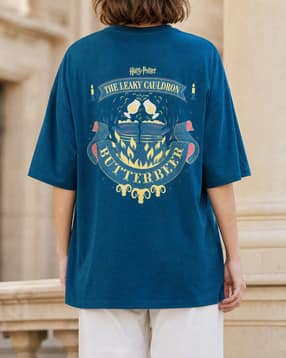 Shein Drop Shoulder Harry Potter Back Print Crew Tshirt-picture-10